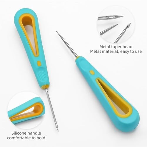 Image of Needle Punch Tool, 3Pcs Punch Needle Wick for Candle Making, Round Hole Candle Punch Wicking Needle Tools, Punch Needle Candle Wick Tool for Silicone Molds Making