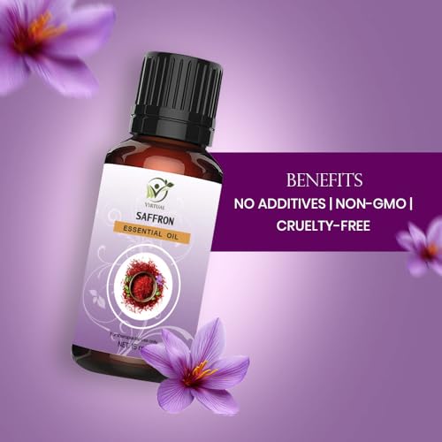 Image of Virtual Saffron Essential Oil 15ml Pure Natural Therapeutic Grade Oil for Skin Brightening Anti Aging Acne Hair Growth Aromatherapy Use