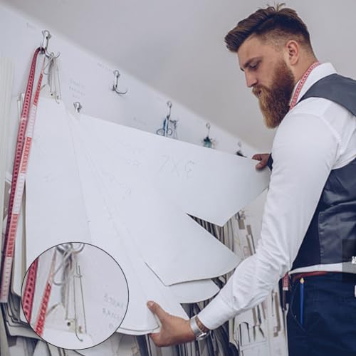 Image of PLIGREAT 18 Pcs Sewing Patterns Hanging Hooks Metal Hangers for Tailors Garment Factory Clothing Industry Organizing and Storing Sewing Patterns Design Drawing Paper Storage Organizer