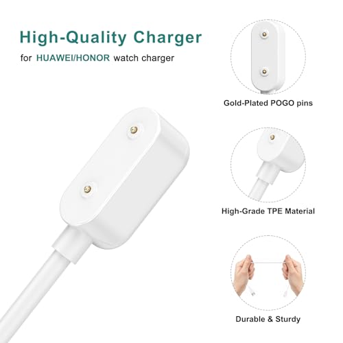 Image of Meliya Charging Cable for Huawei Band 10 9 8 7 6 / Honor Band 6 / Watch ES /Watch FIT,Fast USB Smart Watch Charging Cable Cord 3.3ft (100cm),White