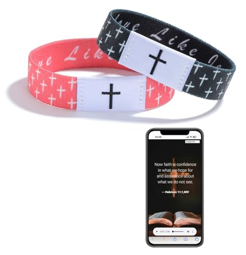 Pulseras con Versículos Bíblicos (2 uni), Pulseras Cristianas de Jesús con NFC para Hombres y Mujeres, Ideal como Regalo,Multicolor