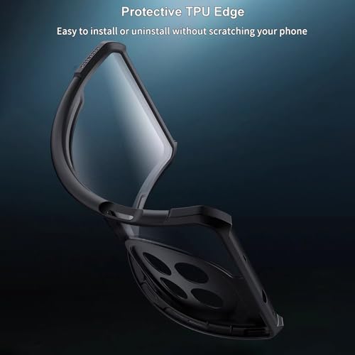 Image of for Oneplus 11 Transparent Case [Compatible with Magsafe] Soft TPU Bumper + Acrylic Back Military Grade Airbags Shookproof Drop Protection,Magnetic Black