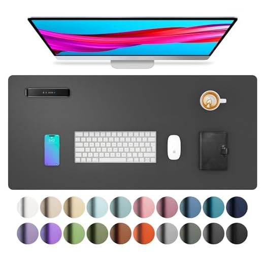 Leather Desk Pad Protector,Mouse Pad,Office Desk Mat, Non-Slip PU Leather Desk Blotter,Laptop Desk Pad,Waterproof Desk Writing Pad for Office and Home (Gray,31.5" x 15.7")