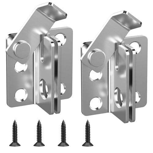 2 Piezas Pestillo de Puerta de Acero Inoxidable, Cierre de Puerta en Forma de L con Tornillos para Armarios, Cajones y Cajas de Herramientas