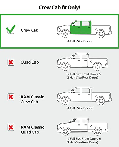Image of CLIM ART in-Channel Incredibly Durable Rain Guards for Dodge Ram 1500 2019-2026 Crew Cab, Original Window Deflectors, Vent Window Visors, Vent Deflector, 4 pcs. - 619418