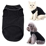 CAISANG Dog Shirts Puppy Clothes for Small Dogs Boy, Pet T-Shirts Doggy Vest Apparel, Comfortable Summer Shirts Beach Wear Clothing, Outfits for Medium Dog, Kitty Cats, Soft Cotton Tops ((Black XL)