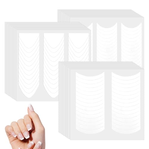 EIH 1332 Pcs Nail Art Designs Pegatinas de Arte de Uñas Francesas,Kit Manicura Francesa,Pegatinas de Uñas Autoadhesivas Puntas para Herramientas de DIY Decoración Manicura (Tres Estilos)