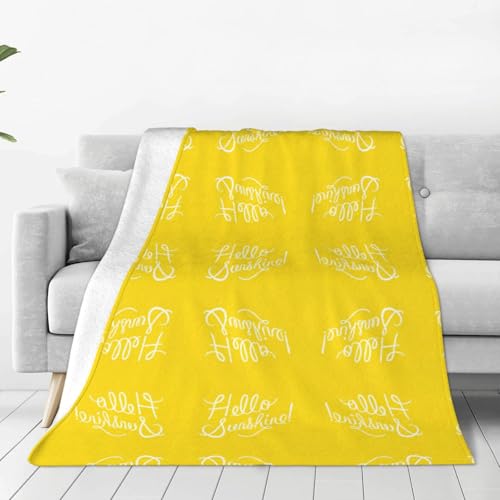Couverture en flanelle Hello Sunshine douce pour lit et canapé