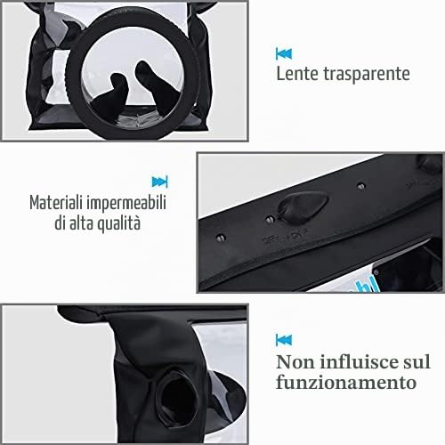 Tbest Custodia Protettiva per Fotocamera Subacquea, Impermeabile per DSLR SLR, Nero Trasparente, Profondità Max 20m