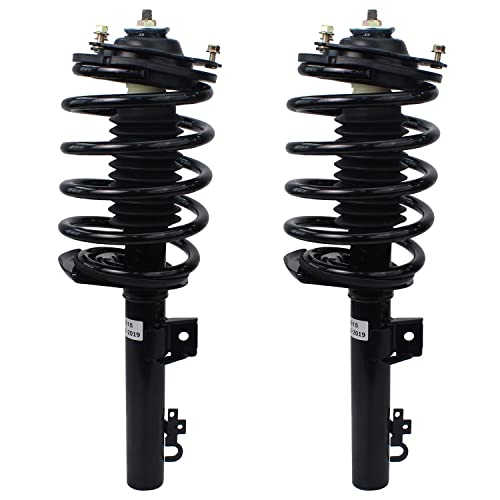 Image of Detroit Axle - Front 10pc Struts Kit for 98-05 Mercury Sable, 98-07 Ford Taurus, Tie Rods Boots & Bellows Control Arms Struts 1998 1999 2000 2001 2002 2003 2004 2005 2006 2007 Replacement Suspension