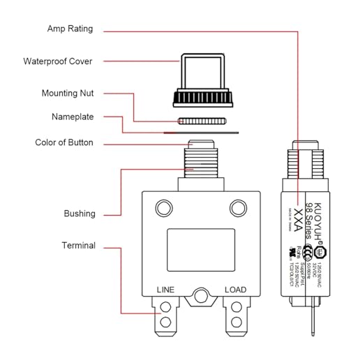 Interruptor térmico 10A disyuntor con bimetal de alta precisión pack de 3 5