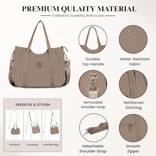Image of Women's Large Tote Bag for Office, Travel, Shopping, Daily Use | Shoulder Handbag, Gift for Girls, Stylish Ladies Purse | Fits Upto 15.6 inch Laptop, A4 Files etc.