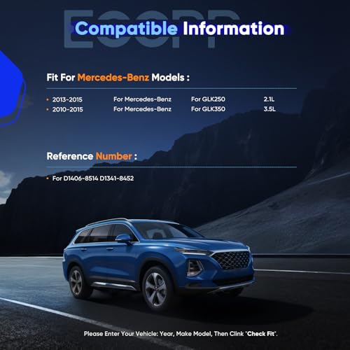 Image of ECCPP D1406 D1341 Ceramic Disc Brake Pads Kits For Mercedes-Benz For GLK350 | 2010 2011 2012 2013 2014 2015,For Mercedes-Benz For GLK250 2013 2014 2015;8pcs Front Rear Disc Brake Pads Kits;w /Hardware