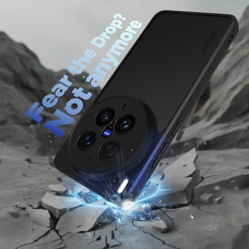 Image of RIGGEAR Shockproof Sleek Hybrid Armor Back Cover Case for Vivo X300 Ultra 5G (Smoke Black Matte PC + Black TPU Bumper)