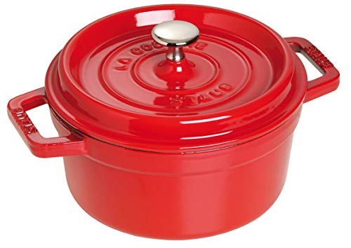 Staub Cast Iron 9-qt Round Cocotte - Cherry, Made in France