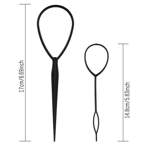 Miniatura 4 de 4 pares de herramientas para cola de cabello, accesorios para trenzar el cabello, fabricante de cola de caballo para mujeres, cinta de herramienta