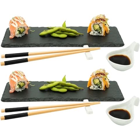 MAKANI® Juego de sushi de pizarra para 2 personas Cover