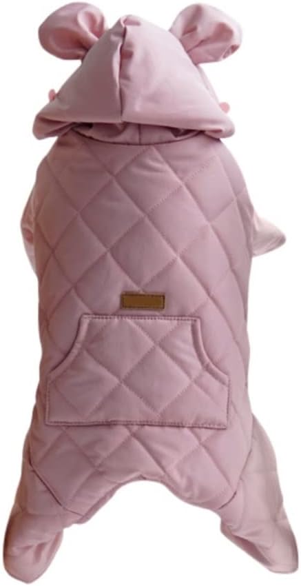 Pet Dog Jumpsuit Clothes Winter Warm Pet Four Legged Hoodies Clothing for Small Medium Dogs Pet Chihuahua French Bulldog Apparel (Pink S code)