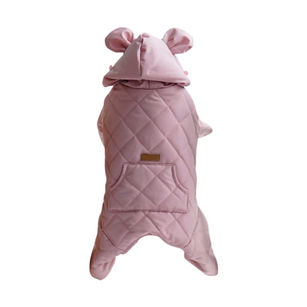 Odzież Kombinezon dla Psa Zimowy Ciepły Zwierzę Cztery Legged Bluzy Odzież dla małych średnich psów Zwierzęta Chihuahua Francuski Buldog Odzież (Pink L Code)