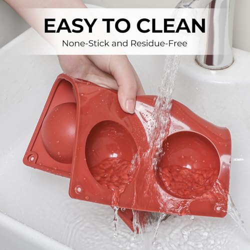 Image of 6 Holes Silicone Hot Chocolate Bomb Molds, 2 Packs Large Semi Sphere Mold 2.7 inch Half Sphere Silicone Baking Molds for Making Chocolate, Cake, Jelly, Dome Mousse