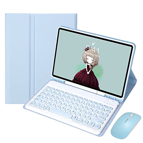 IPad 10th Generation 10.9 inch 2022pL[{[hP[X(A2757/A2777/A2696)A{z Mz_[tCO\ȃCXL[{[h&Bluetooth}EX ,Sky blue
