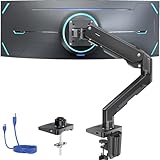 HUANUO Heavy Duty Monitor Arm for 13 to 49 inch Screens up to 35 lbs, Aluminum Ultrawide Screen Arm for Samsung Odyssey G9 and More, Fully Adjustable Monitor Stand for Desk, VESA 75mm or 100mm, Black