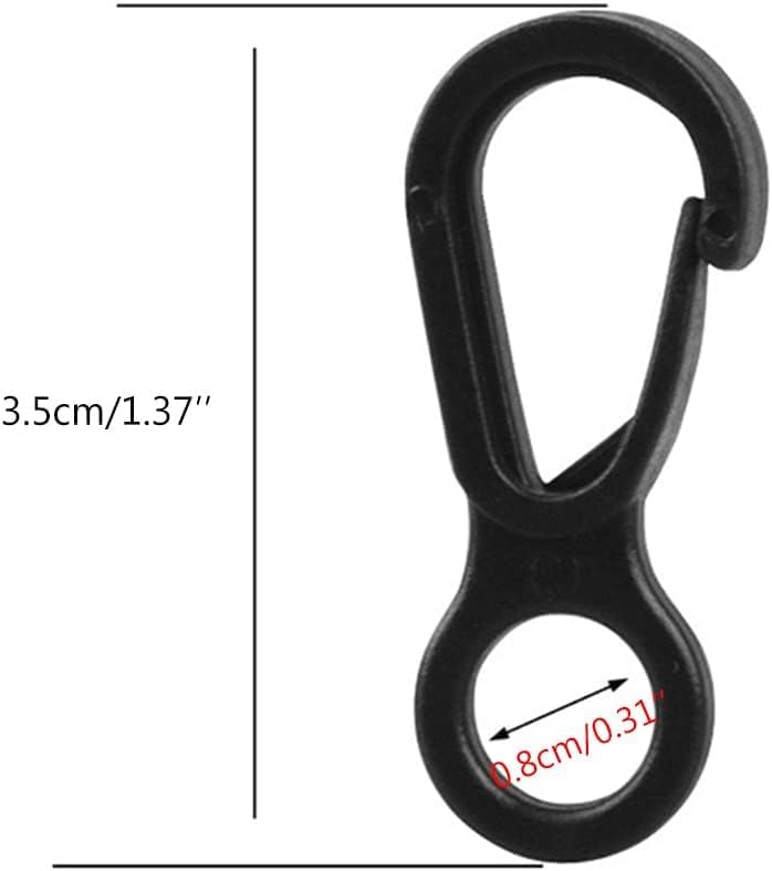 10Pcs Black Plastic Snap Clip Hook Camping Carabiner Buckle Multifunction Snap Hook Camping Equipment Tent Buckle Clips Tent Hooks for Lights Hanging to Canopy Outdoor Tent Accessories - Image 2