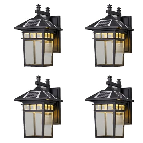 Luz Solar de Pared para Exteriores Luz de Pared para Porche Exterior Impermeable Control Remoto Lámpara de Pared para Exteriores de Aluminio de Cuatro Colores Lámpara LED para Montaje en Pared
