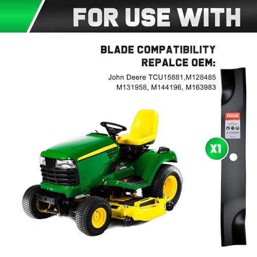 Image of Grasscool Z930m 60 inch Deck JD 930m 60D Mower Blades Replacement TCU15881 | Fit John D-eere Z950r Z950m 950m z951r 60'' Zero Turn Lawn Tractor,High Lift Bagger Sharp Cuts Side Discharge,M128485 M163983