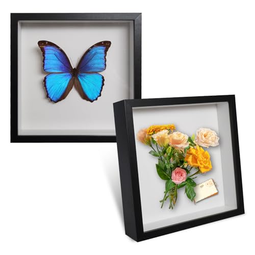 Marco De Fotos 3D Gigmeta 20x20 Cm - Con Profundidad De 4.5 Cm Para Rellenar Con Flores, Recuerdos O Objetos | Ideal Para Manualidades, Bodas Y Regalos Personalizados