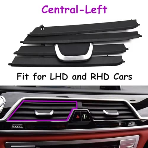 Rejilla de aire acondicionado HILLAR para BMW Serie 7 G11 G12 | Clip deslizante central izquierdo 2