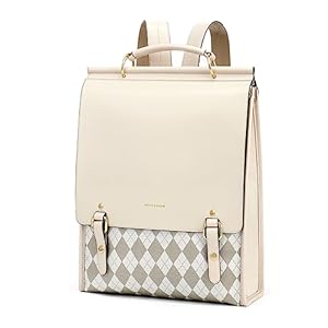 Cnolés Business Rucksack Damen Leder Eleganter Daypack Wasserdicht Damen-Rucksackhandtaschen Rücksacken für Damen Diebstahlsicherer Lederrucksack Damen Laptop Cityrucksack