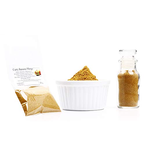 Curry Banane Mango, Currypulver, Curry Gewürz, Curry Gewürzmischung, Currygewürz, Curry-Vegan, asiatische Gewürze, Mangopulver, 25g