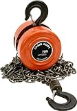 Tool Essentials 1 Ton Max Chain Hoist All Metal Construction Heavy Duty Hooks and Chain Included