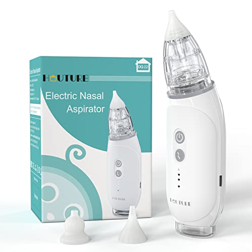 Image of Nasal Aspirator for Baby, HAUTURE Baby Nose Sucker, Self-Cleaning Nose Cleaner for Toddler, 3 Suction Levels, 2 Modes, Nasal Tweezers, 5 Hours Fast Charge for 60 Days