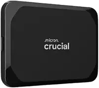 Crucial SSD portátil X9 de 1 TB, até 1050 MB/s, USB 3.2 USB-C, unidade de estado sólido externa, compatível com Windows, Mac e Android, armazenamento confiável para jogos, arquivos e backups, preto