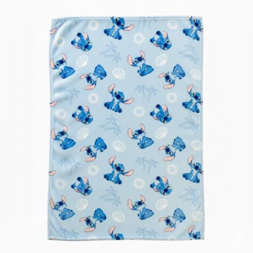 Cudlie Stitch Blanket | Lilo & Stitch Baby Blanket | Stichs Fleece Throw | Lilo & Stichs Newborn Blankets | 30 X 40 | Blue | Officially Licensed