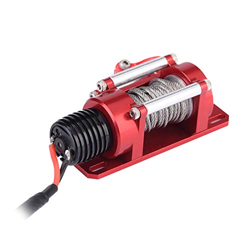 RC Winch, 1/10 Metal RC Crawler Winch Mini Electric Metal Winch Accessory for SCX10 D90 D110 TF2 KM2 Rc Winch Rcwinch