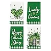 Artoid mode buffalo plaid shamrock st patricks day kitchen towels dish towels 18×26 inch farmhouse spring decoration hand towels set of 4  urban country home decor