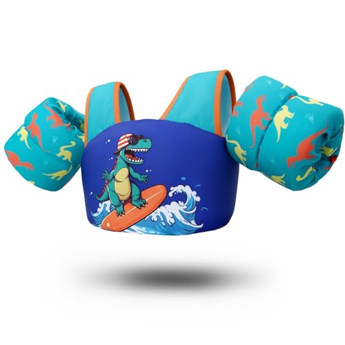 Zeraty Gilet de Natation pour Enfants Brassard de Natation pour Enfants,Veste de flottaison pour Filles et garçons avec Harnais d'épaule et Ailes de Bras pour 30-60...