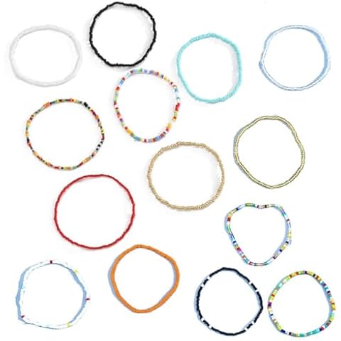 14 Pcs Bohemian Handmade Beaded Anklets Cover