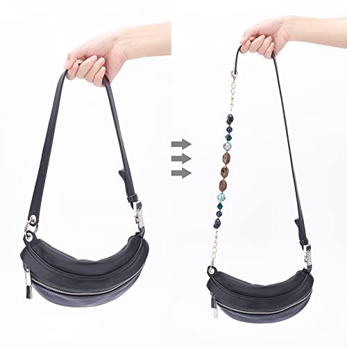 Image of GORGECRAFT 2PCS Resin Bag Handles Shoulder Strap Replacement Handbag Bag Decoration Chain Charms with Alloy Spring Gate Rings and Lobster Claw Clasps
