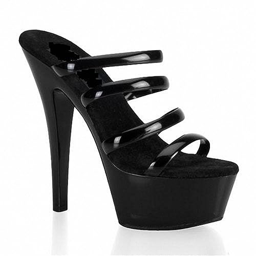 Sandales bouche de poisson talons hauts 15 cm transparents pour affiner la silhouette