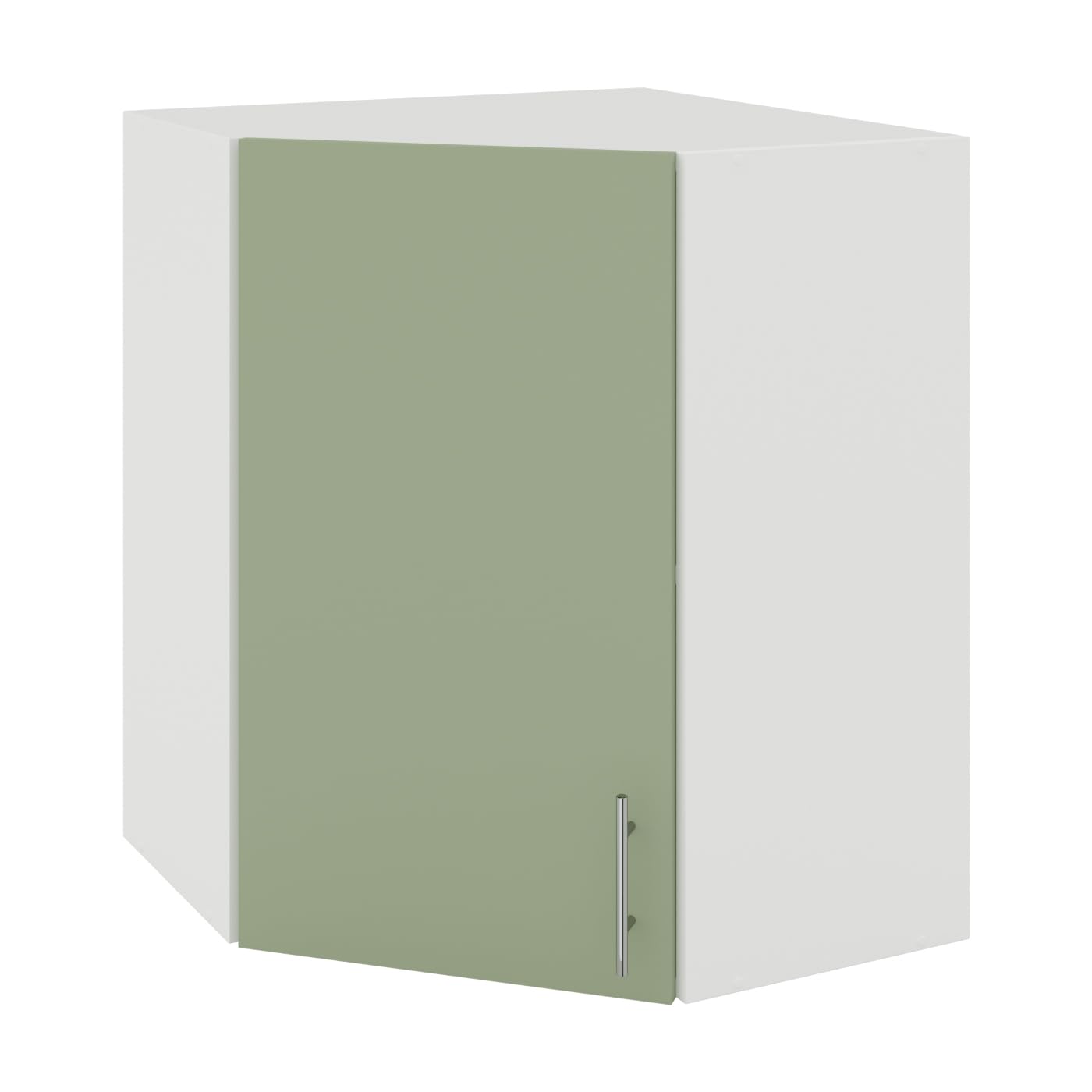 JD Greta 600mm Kitchen Wall Corner Cabinet with Doors – Wall Corner Unit – Sage Green Matt – Modern Storage Cupboard — image 1