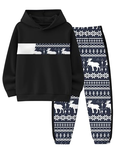 Image of Boys Clothes Boy Outfits 2-Piece Long Sleeve Hoodie and Camouflage Pants Boys Fall Winter Clothes for 6-16 Years