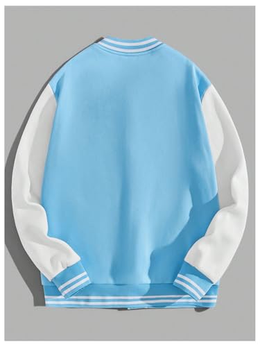 SOLY HUX Men's Letter Graphic Varsity Jacket Color Block Long Sleeve Streetwear Baseball Jacket2