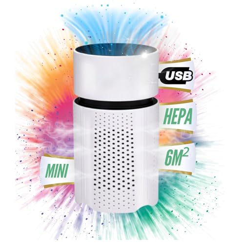 TronicXL Mini Air Purifier USB Luftreiniger Hepa Filter für Büro Kleiner Luftfilter Schlafzimmer Schreibtisch Zuhause Küche Wohnzimmer AirPurifier klein