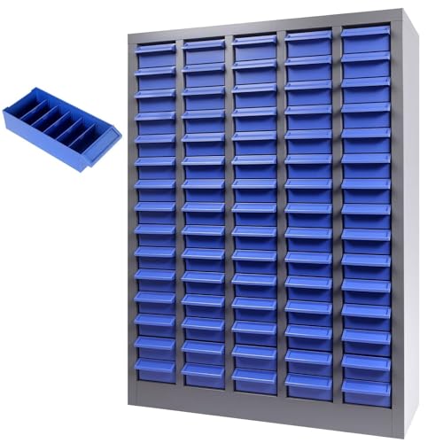 75 Drawers Alloy Steel Nut and Bolt Organizer, Parts Cabinet with Adjustable Shelves and Label Stickers, Bolt Organizer for Nuts Bolts Parts Screws Small Items