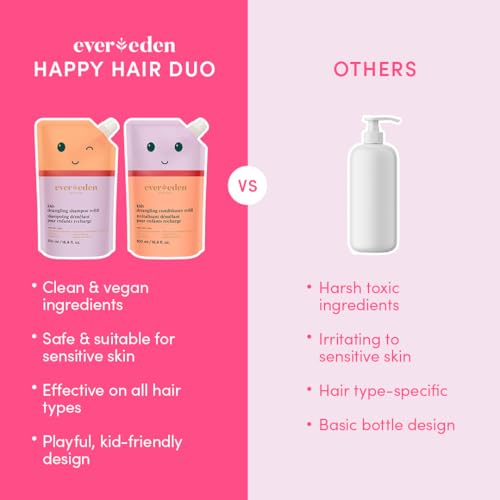 Image of Evereden Kids Shampoo Refill, 16.9 fl oz | Detangling, Clean, Non-Toxic Ingredients | Gentle Kids Haircare