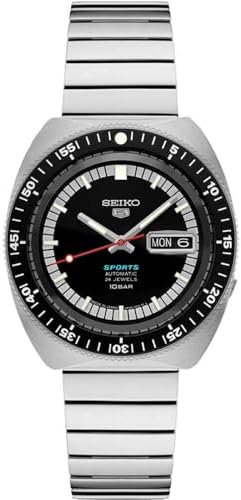 SEIKO SRPK17 Automatic Sports Watch for Men 5 Sports Limited Edition - Black Dial with Date Calendar, Rotating Bezel - Water-resistant 100M
